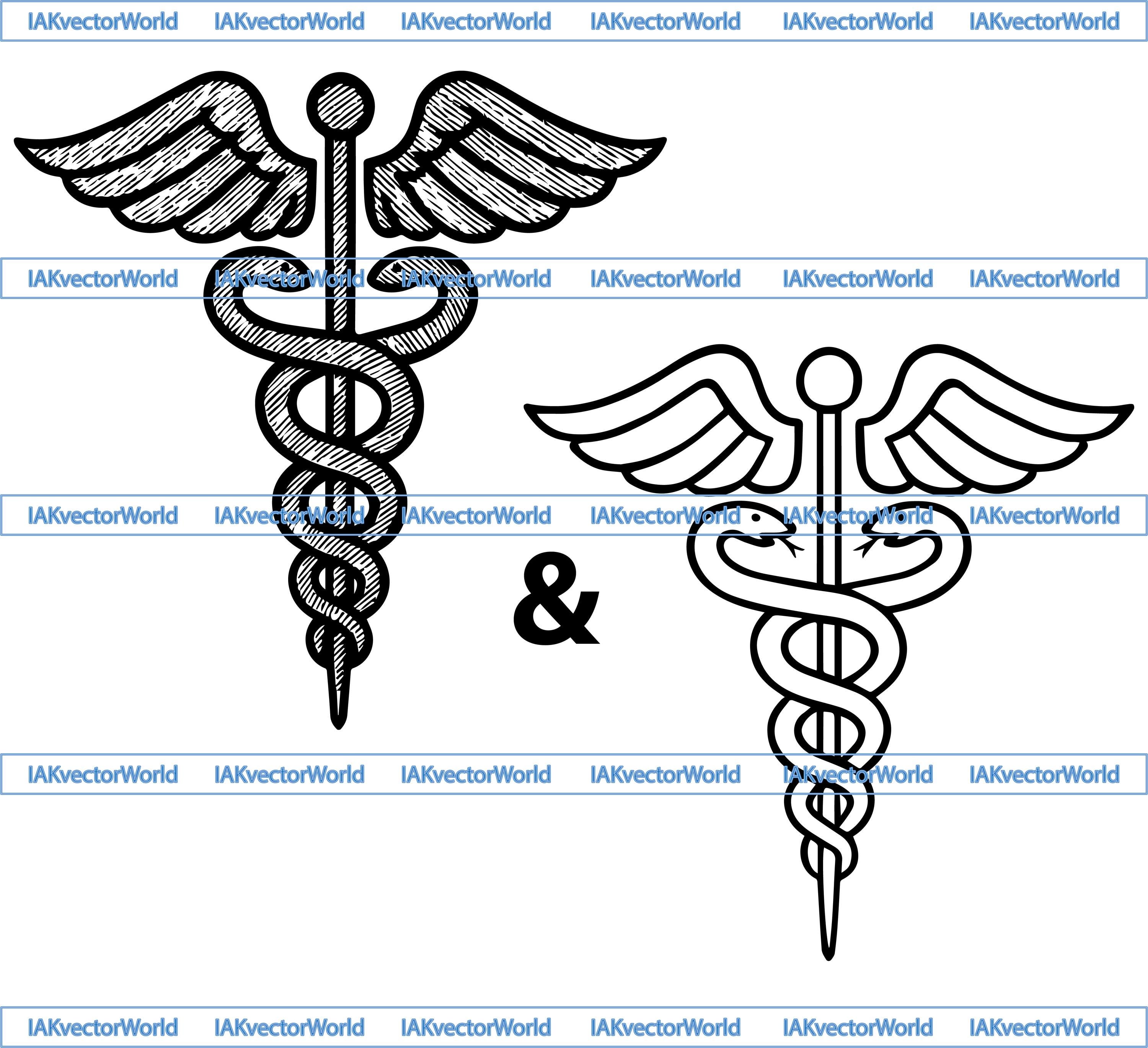 Caduceus Medical Symbol SVG Bundle | Doctor Nurse EMT Clipart for ...