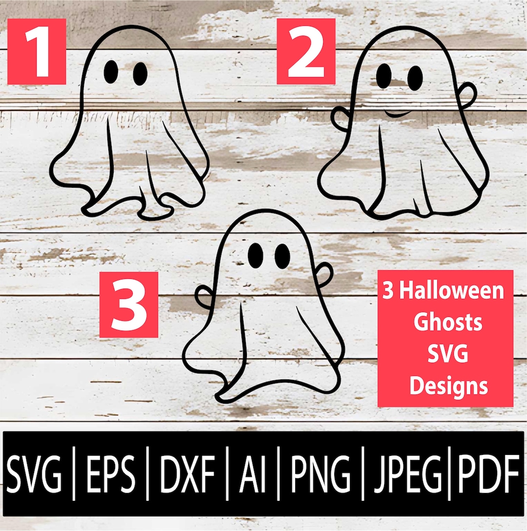 Ghost SVG Bundle | Spooky & Cute Halloween Ghosts Clipart | Boo ...