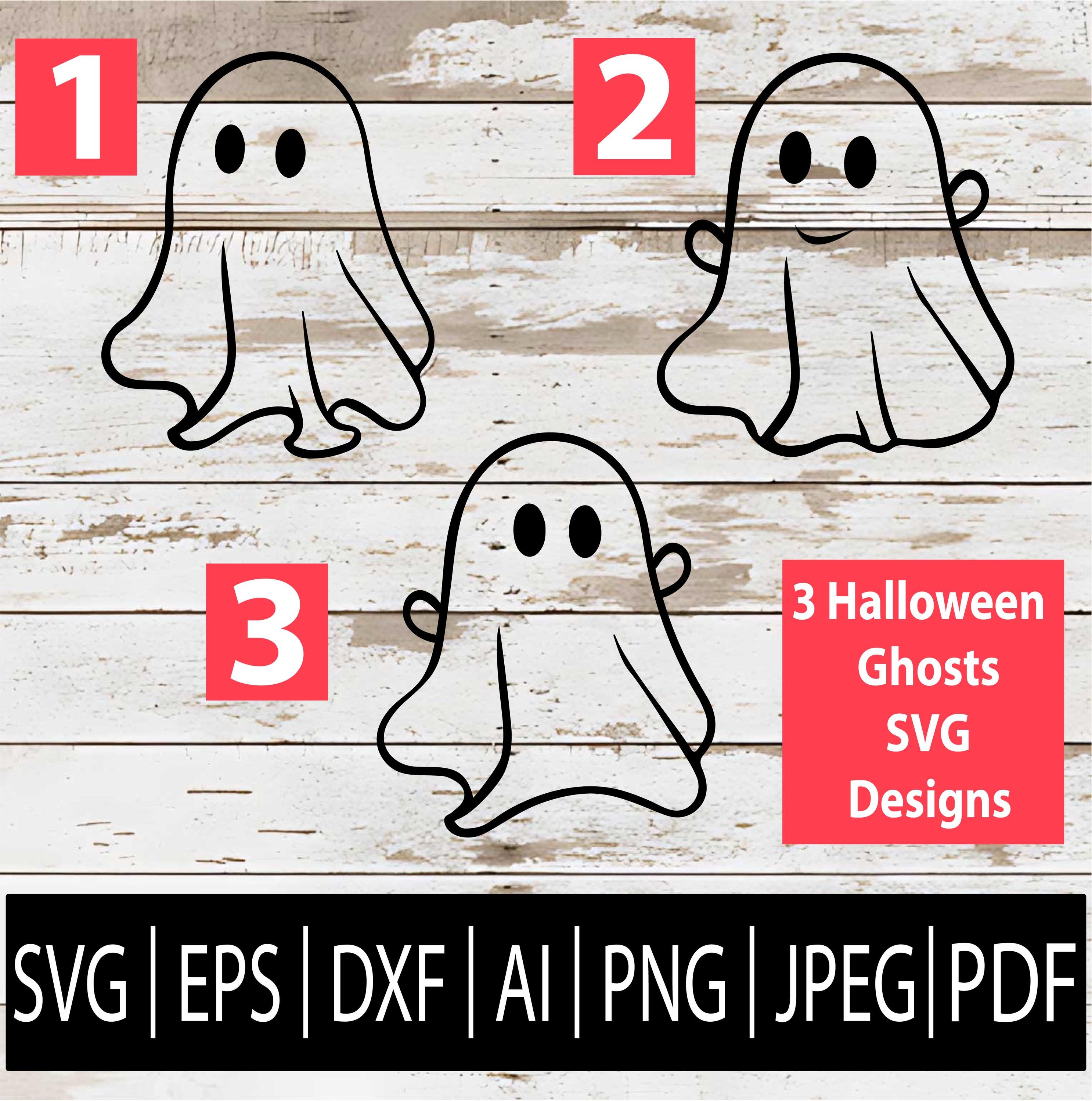 Ghost SVG Bundle | Spooky & Cute Halloween Ghosts Clipart | Boo ...