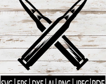 Crossed Bullets SVG | Tactical Ammo Clipart Designs for Cricut Sublimation Laser CNC | Svg Eps Png Dxf Jpg Pdf Ai Download