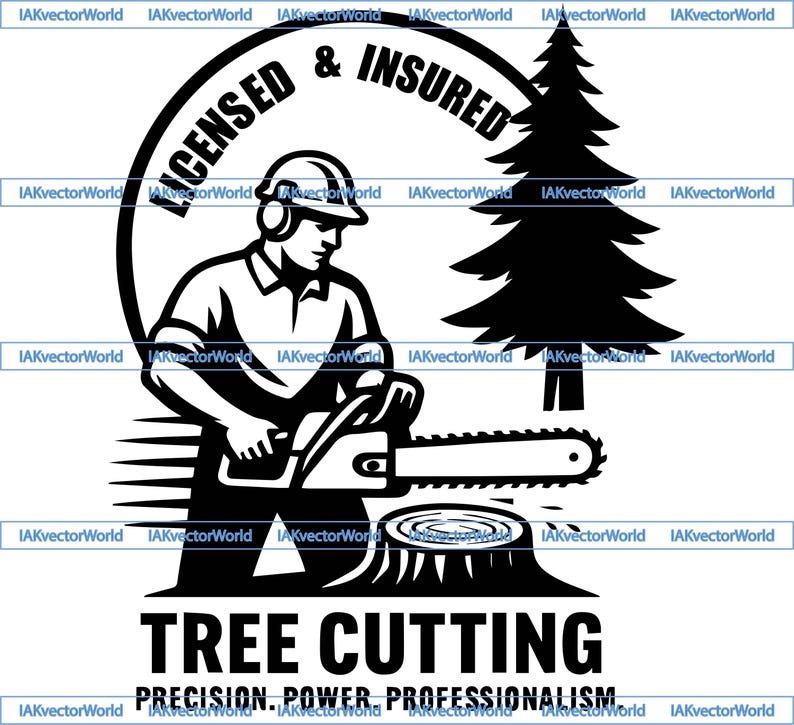 Tree Cutting Service Logo SVG | Lumberjack Tree Removal Business Logo ...