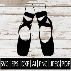 Ballet Shoes SVG | Doodle Ballet Slippers Clipart | Dancing Shoes Cut File Cricut Sub Laser CNC | Svg Eps Png Jpg Dxf Pdf Ai Files Download