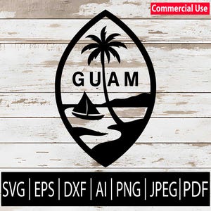 Guam flag center Crest SVG | Guam Seal SVG | Tropical Island Design Vector graphic art for Cricut sub Laser cnc | Svg Eps Png Dxf Jpg Pdf Ai