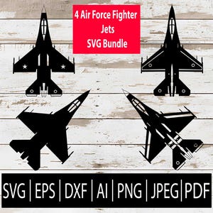 Fighter Jet SVG Bundle | Military Aircraft SVG Cut Files for Cricut Silhouette Laser Sub Cnc | Air Force Jet Clipart Eps Png Jpg Dxf PdfAI