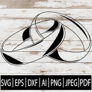 Alliances SVG | Bague de fiançailles Clipart pour Cricut Silhouette Sub Cnc | Fichiers de mariée SVG coupe | Anniversaire Couple Love Design Eps Dxf