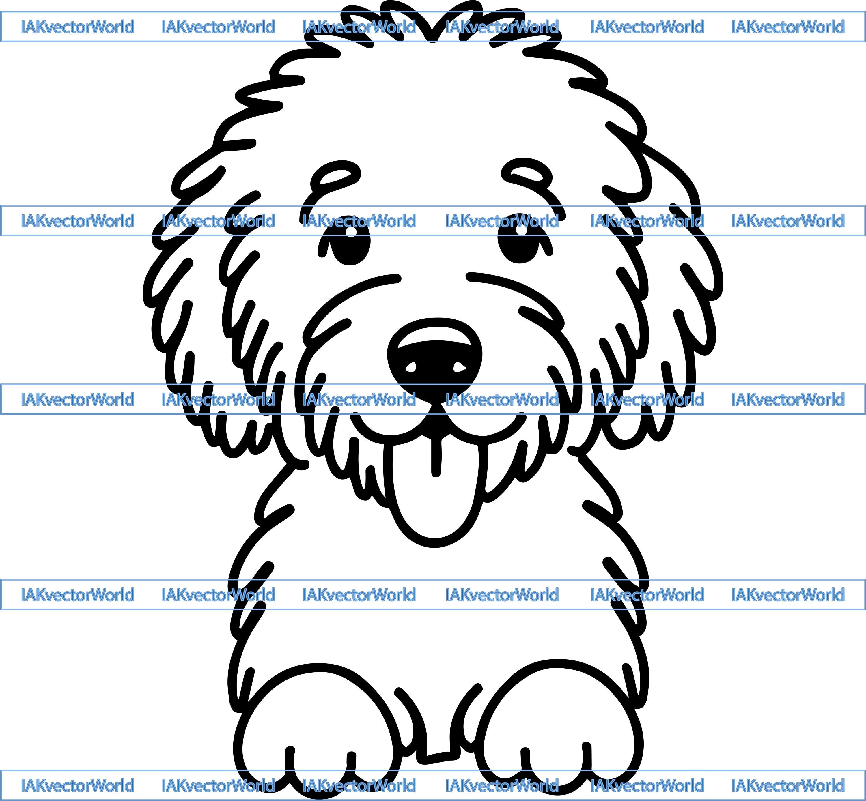 Goldendoodle Minimal Line Art SVG | Doodle Dog One Line Drawing ...