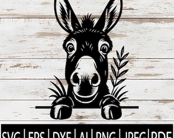 Âne furtif SVG | Tête de mulet drôle d'animal de ferme coupe fichier Clipart pour Cricut sous laser CNC | Télécharger Svg Png Jpg Dxf Pdf Ai Eps