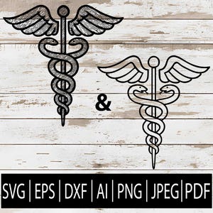 Caduceus Medical Symbol SVG Bundle | Doctor Nurse EMT Clipart for Cricut Sublimation Laser CNC | Svg Eps Dxf Ai Png Pdf Jpg Files Donwload