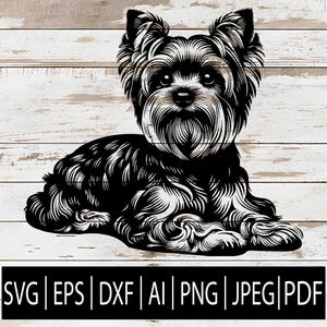 Yorkshire Terrier Dog SVG | Yorkshire Terrier puppy | Yorkie Clipart for Decor, Cricut & Laser sub cnc | Svg Eps Png Dxf Jpg Pdf Ai Download