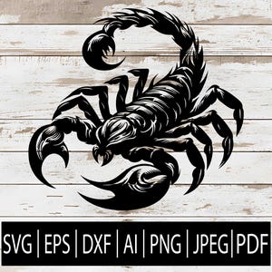 Scorpion SVG | Tribal Scorpion Clipart | Tattoo Vector File Svg, Eps, Png, Jpg, Dxf, Pdf, Ai File Instant download