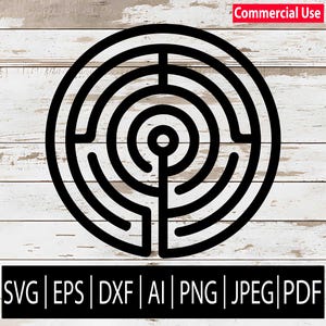 Round Maze SVG Design | Labyrinth Puzzle Vector graphic art for Cricut, Silhouette, Laser cnc |Svg Eps Png Dxf Jpg Pdf Ai Download
