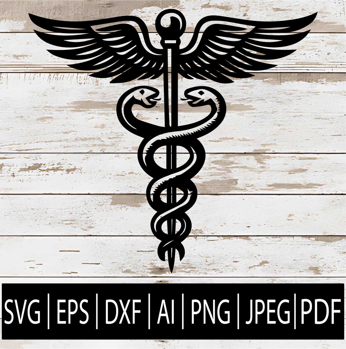 Caduceus Medical Symbol SVG | Doctor Nurse EMT Clipart for Cricut ...