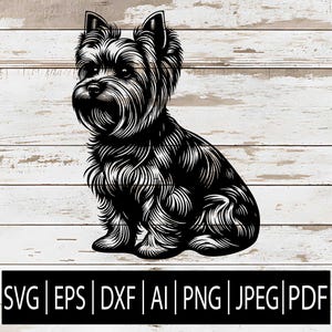 Yorkshire Terrier Dog SVG | Yorkshire Terrier puppy Clipart | Yorkie Silhouette, Outline, Svg, Eps, Pdf, Png, Jpg, Dxf, AI Instant Download
