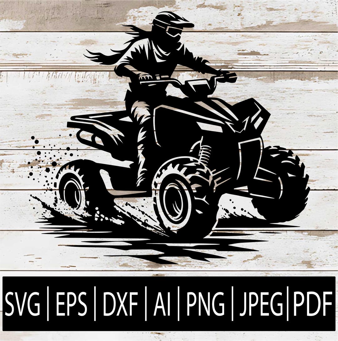 ATV Rider SVG | Quad Bike Dirt Bike off Road Racing Design | Mud Racing ...