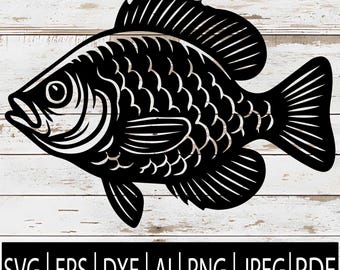 SVG de Peixes de Água Doce | Espécies de Peixes Esportivos | Clipart de Robalo, Truta, Lúcio-perca, Bagre e Lúcio para Cricut, Sub-rotina, Laser e CNC | SVG, EPS, PNG, DXF, JPG, PDF e AI