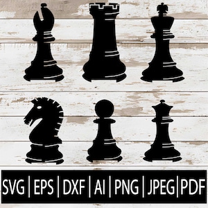 Chess Pieces SVG Bundle: Silhouettes for Cricut, Laser, CNC (Digital Files Included