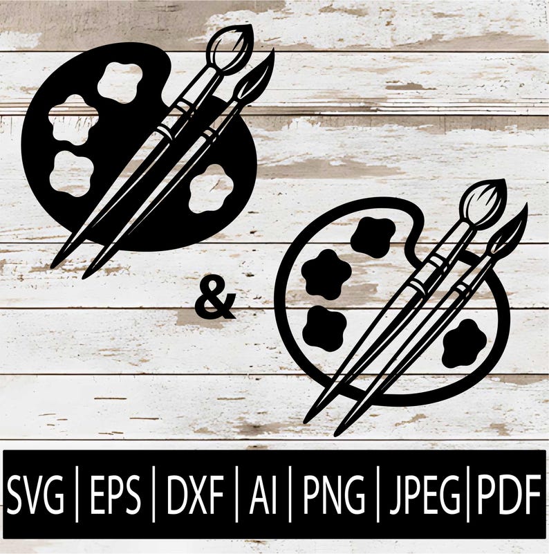 Artist Paint Palette SVG Bundle | 2 Painter Palette Designs ...