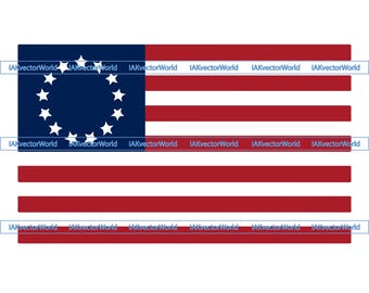 植民地時代のアメリカ国旗 SVG | 1776年アメリカ国旗デザイン
