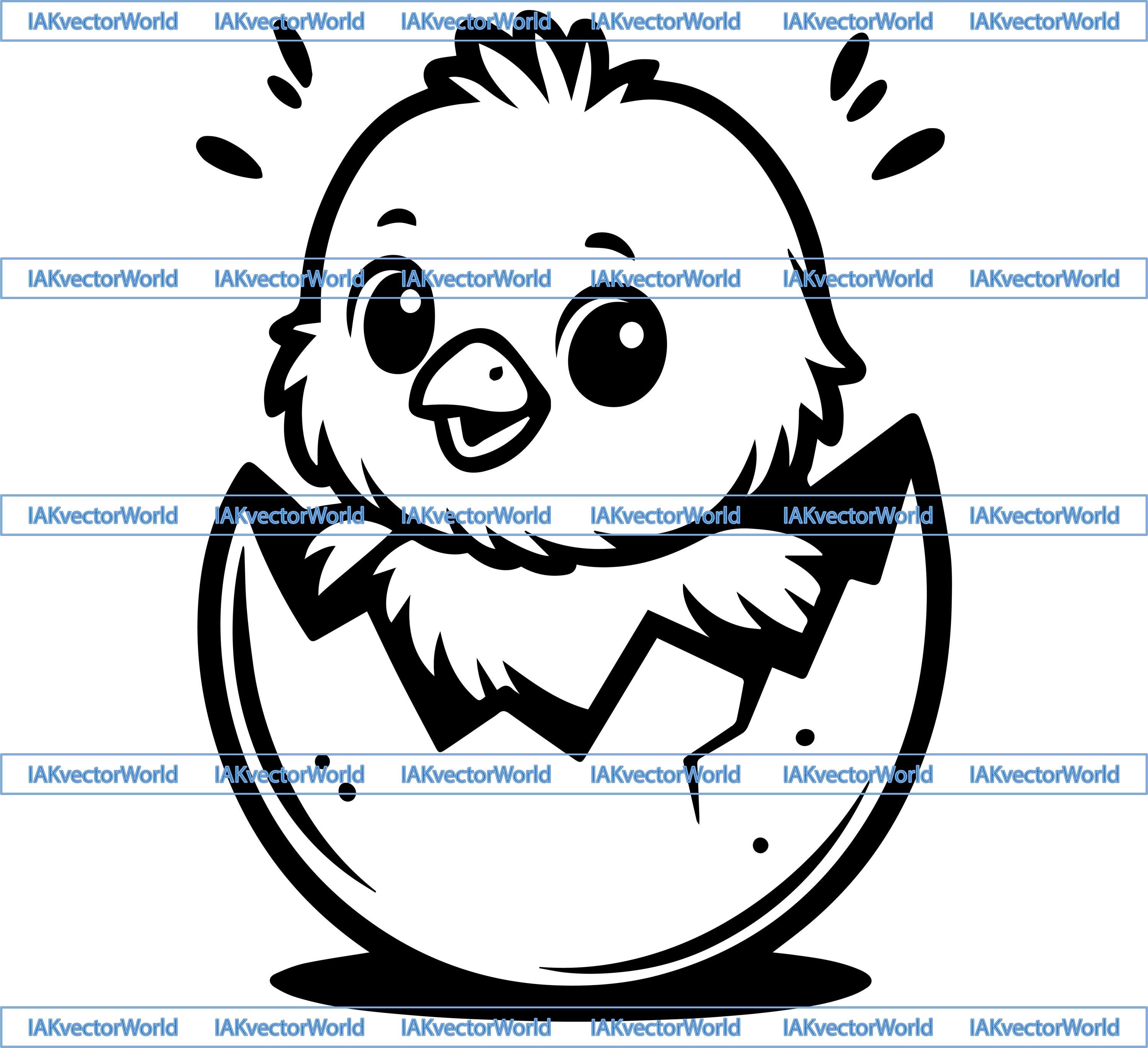 Baby Chick SVG | Cute Hatching Easter Chick Cut File | Cartoon Chicken ...