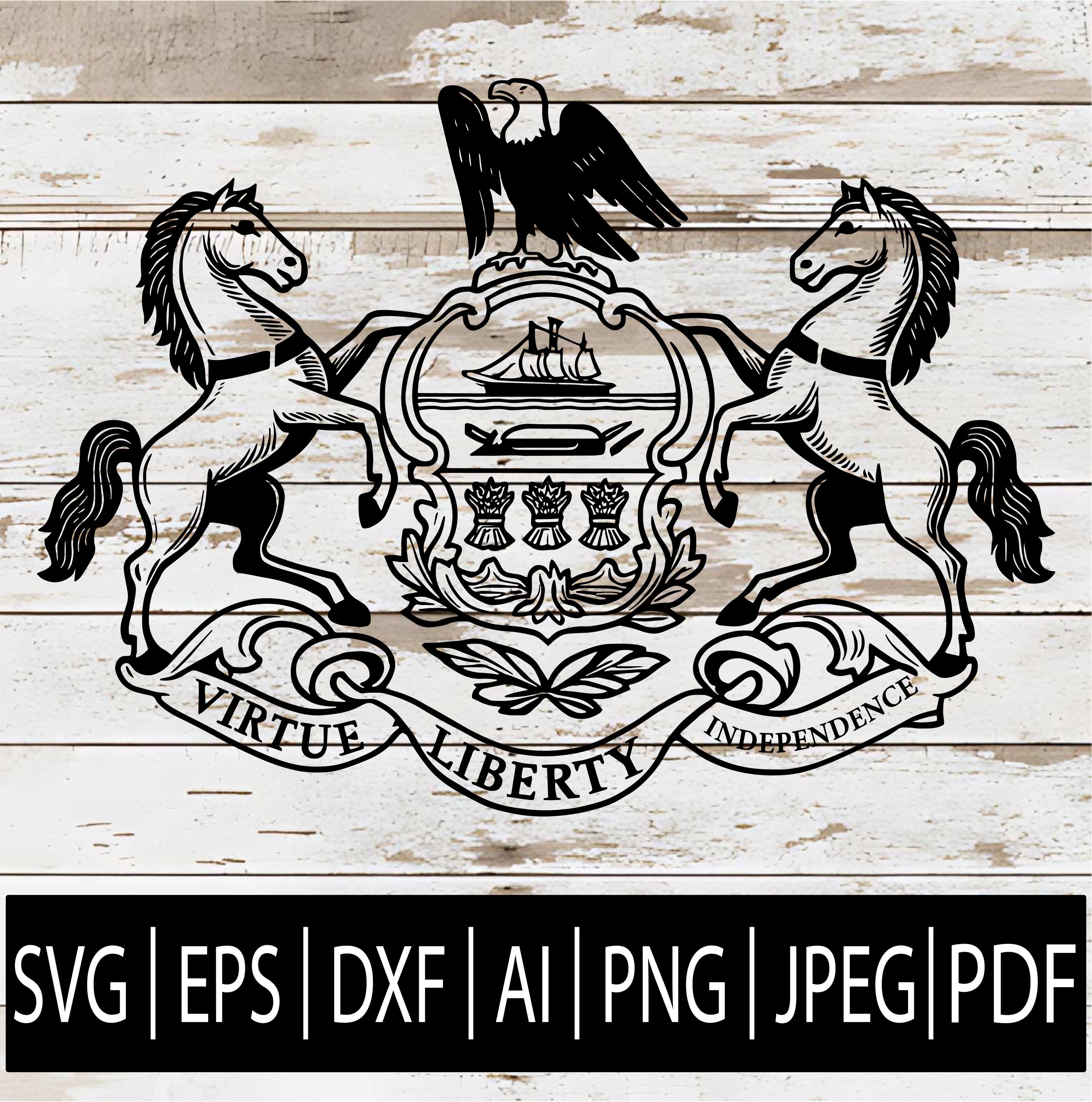 Pennsylvania Coat of Arms Svg - Etsy
