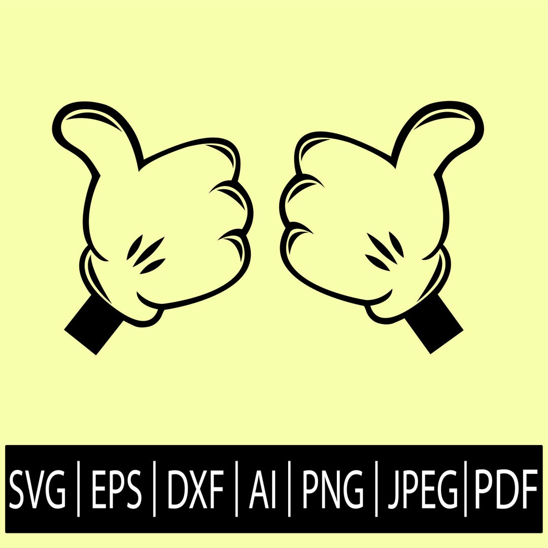 Cartoon Thumbs up Silhouette, Icon, Logo Cut File, Digital Download ...