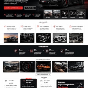 Ensemble de conception de sites Web pour photographie numérique de produits | Maquettes d'interface utilisateur de page de destination pour les studios créatifs