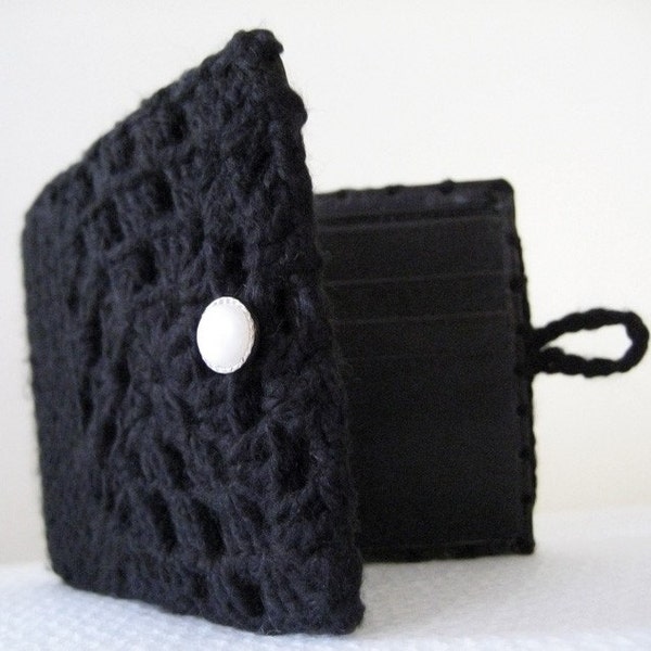 Granny Square Wallet - Ebony