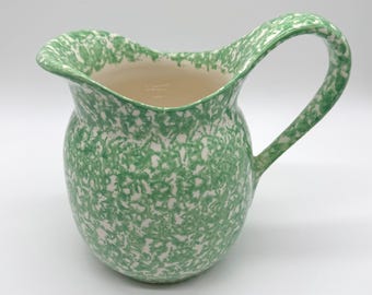 Vintage Stangl by Royal Cumberland Green Spongeware Pitcher