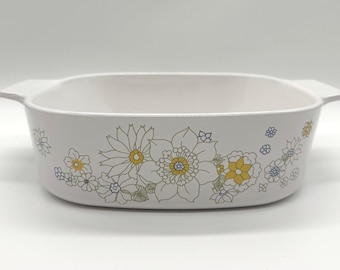 Vintage Corning Ware Floral Bouquet 2 Quart Casserole Dish