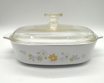 Vintage Corning Ware Floral Bouquet Casserole Dish