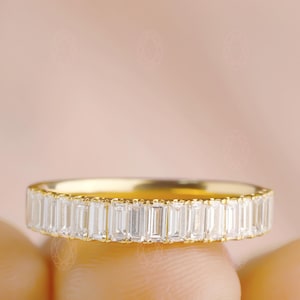 0.70 CT Lab Diamond Baguette Cut Eternity Wedding Band | Baguette Wedding Band | Stackable Eternity Ring | Wedding & Anniversary Ring