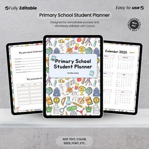 Planner bambini stampabile PDF scuola e casa | Agenda giornaliera bambini attività compiti | Organizzatore educativo routine bambini