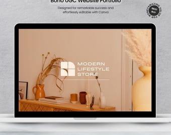 Sitio Web de Portfolio Minimalista Naranja Canva para Coaches, Emprendedores y Creadores de Cursos | Sitio de Negocios Estético UGC