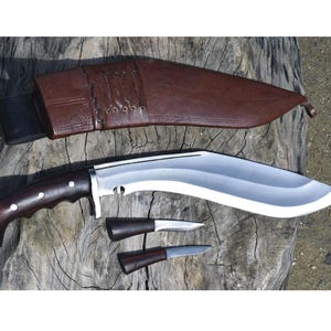 Ręcznie robiony nepalski/gurkhański, tradycyjny ręcznie robiony kukri-khukuri, gotowy do wysyłki, 13-calowy iracki, pełny trzpień