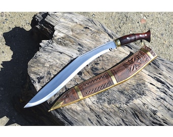 Handmade Nepalese Sirupate Kukri: 15.75&quot; Carbon Steel Blade