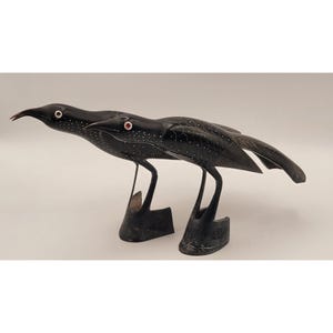 Vintage Water Buffalo Horn Hand Carved Birds