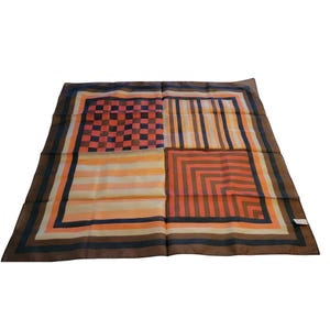 Vintage Women Scarf 100% Polyester Made in Italy 26 Square Geometric Design