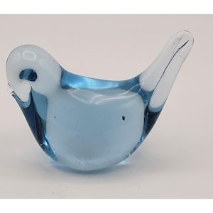Blue Bird of Happiness Blue Glass Bird not Signed