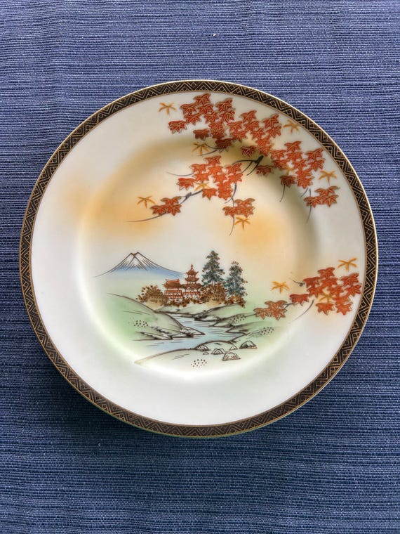 九谷焼 7インチ皿 手描き - Etsy 日本