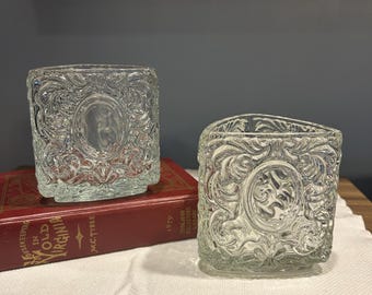 Avon glass Candle holders