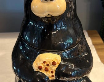 Bearfoots black bear  tabletop cookie jar