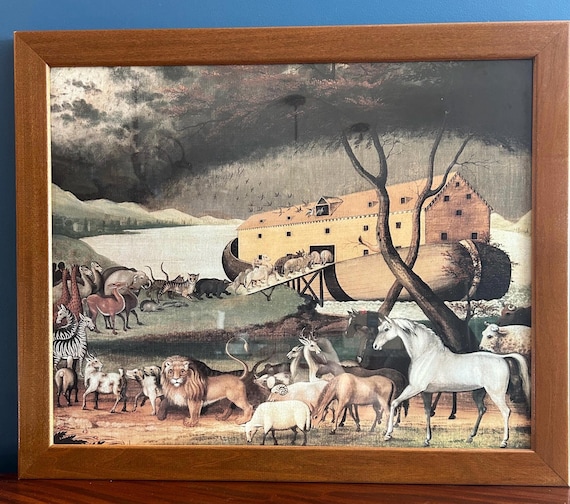 Framed Print of Noah's Ark Painting by American Folk Artist Edward