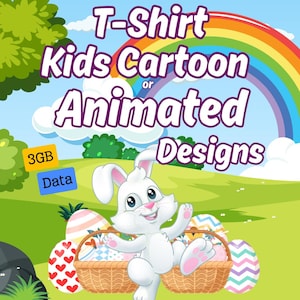 Kids Cartoon & Animated T-Shirts Ultimate Mega Pack , Bring Smiles to Little Faces with Over-the-Top Cute Designs!