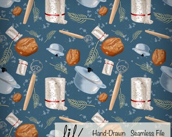Seamless File Soft Sourdough Baker Seamless  Digital Design Instant Download  Digital Papers Vinyl Fabric Surface Design 300 DPI PNG