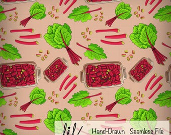 Seamless File Ridiculously Rhubarb Art Digital Design Instant Download for Digital Paper Wrapping Vinyl Fabric Surface Design 300 DPI PNG