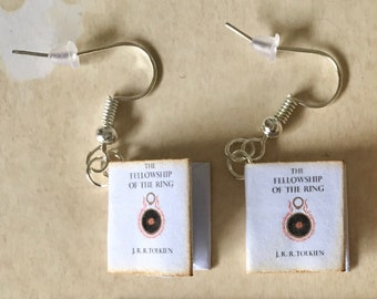 Tiny Book Earrings - The Fellowship of the Ring - LotR