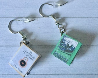 Tiny Book Earrings - Tolkien Books