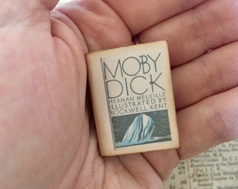 Micro Mini Book - Brooch - Pin - Moby Dick