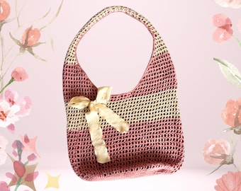 Summer Beach Crochet Bag, Crochet Shoulder Bag With Amigurumi Accessories, Starfish Crochet Bag, Crochet Purse Women Bag, Gifts For Women