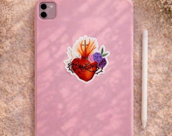 Sacred Heart of Jesus Sticker, Holy Family, Virgin Mary, St. Joseph, Marian sticker, catholic faith sticker, simple catholic faith gift